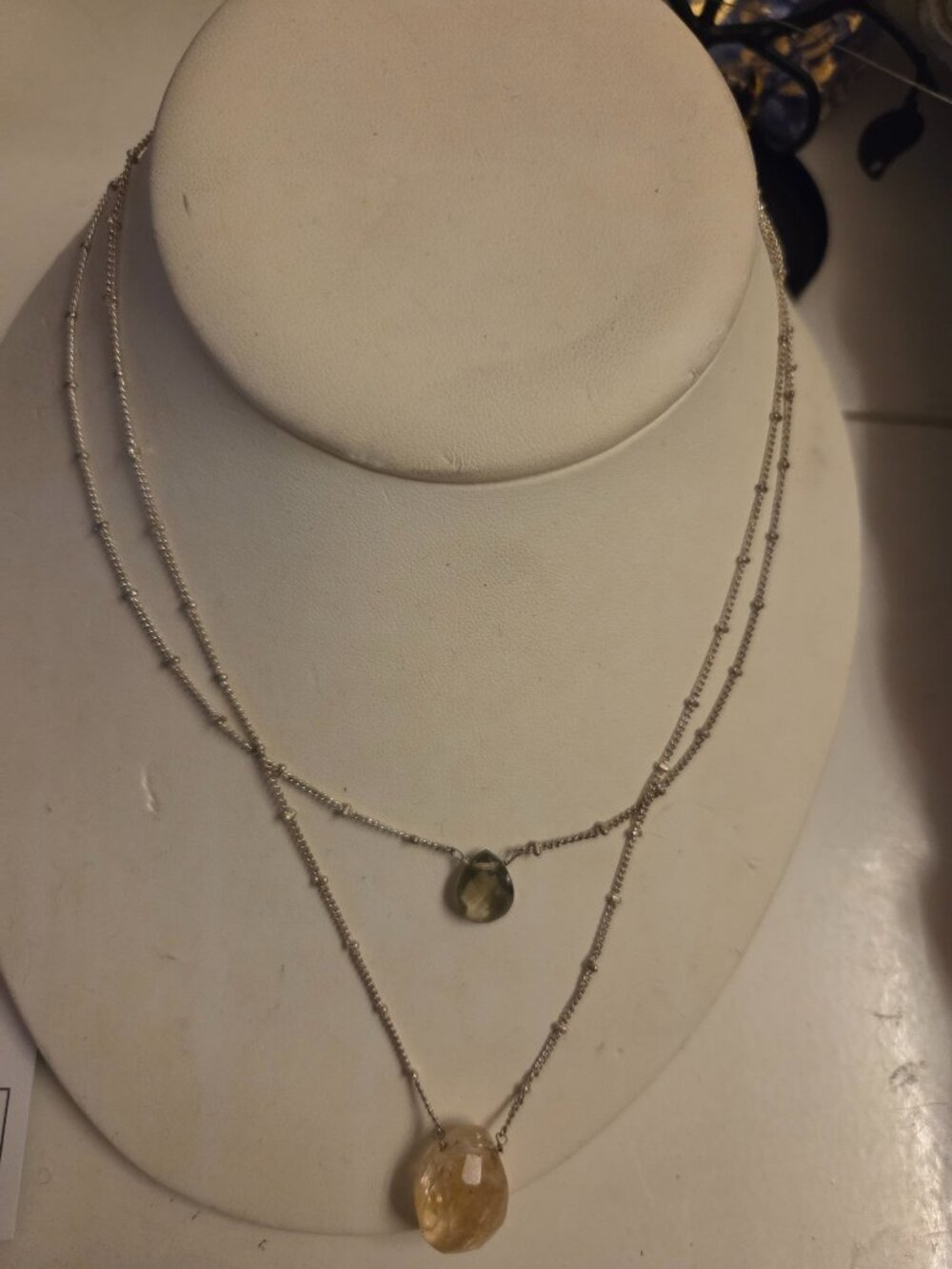 Citrine and quartz necklace